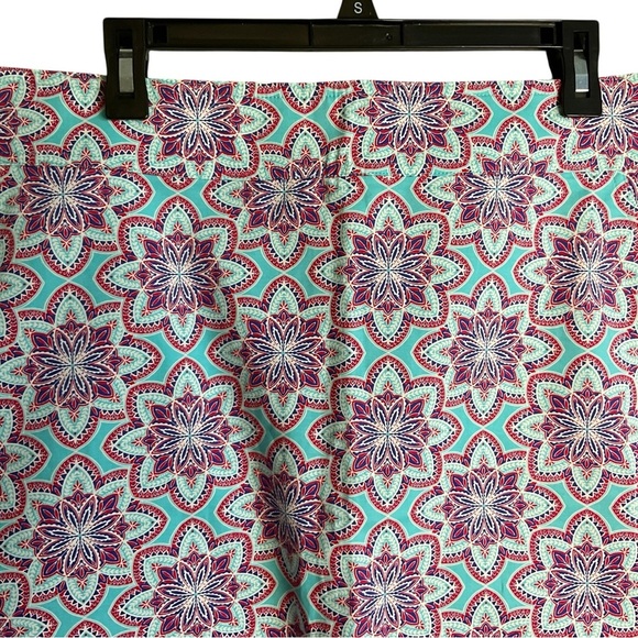 Talbots Teal and Red Floral Skirt - Picture 2 of 8